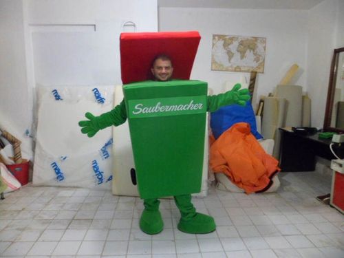 Almanya Geri Dönüşüm Kovası Maskot Kostümü maskot kostümü