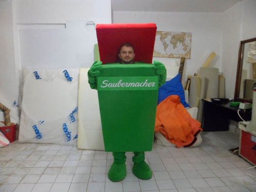 Almanya Geri Dönüşüm Kovası Maskot Kostümü maskot kostümü