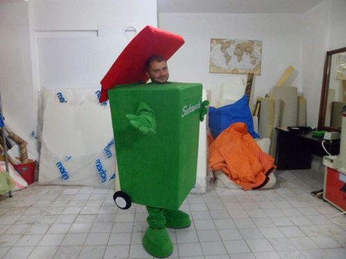 Almanya Geri Dönüşüm Kovası Maskot Kostümü maskot kostümü