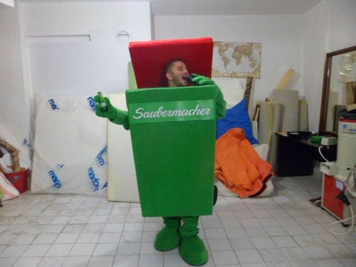 Almanya Geri Dönüşüm Kovası Maskot Kostümü maskot kostümü