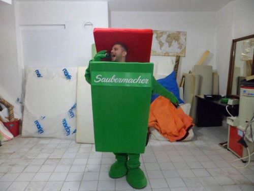Almanya Geri Dönüşüm Kovası Maskot Kostümü maskot kostümü