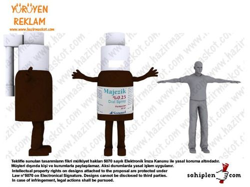 Majezik Sprey Maskot Kostüm maskot kostümü