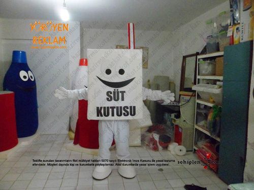 Süt kutusu maskot kostümü maskot kostümü