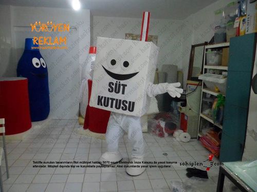 Süt kutusu maskot kostümü maskot kostümü
