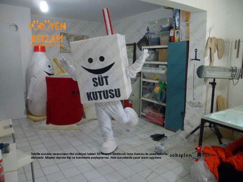 Süt kutusu maskot kostümü maskot kostümü
