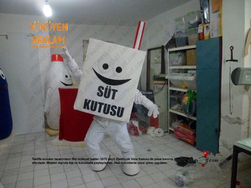 Süt kutusu maskot kostümü maskot kostümü