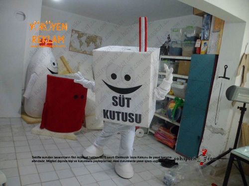 Süt kutusu maskot kostümü maskot kostümü