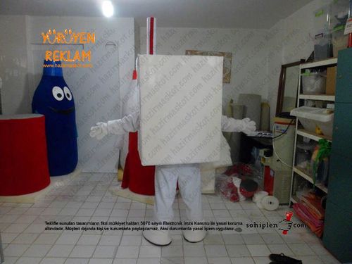 Süt kutusu maskot kostümü maskot kostümü