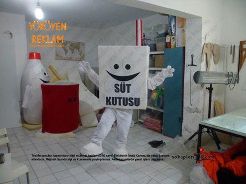 Süt kutusu maskot kostümü maskot kostümü
