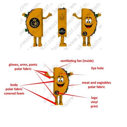Tako Maskot Kostümü / Taco Mascot Costume maskot kostümü