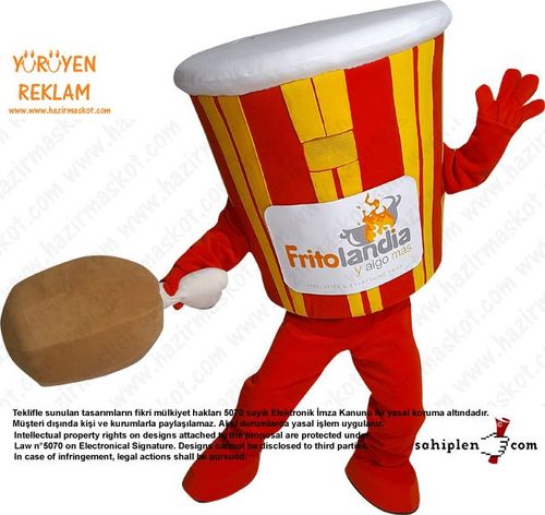 Tavuk Kovası Maskot Kostümü / Frito Landia USA maskot kostümü