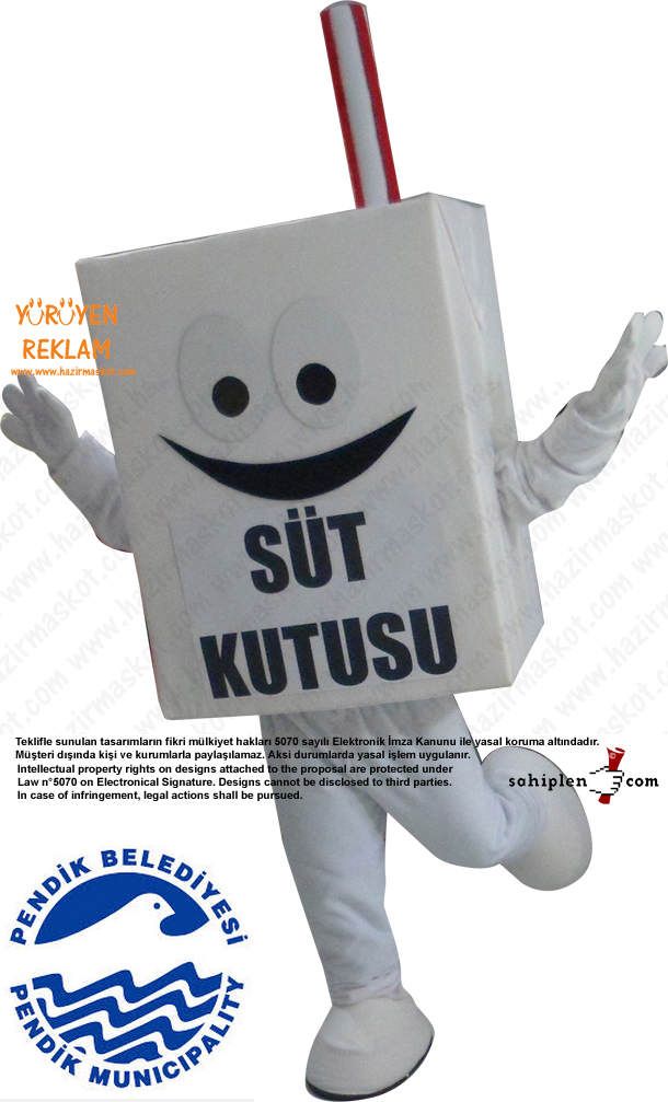 Süt kutusu maskot kostümü maskot kostümü