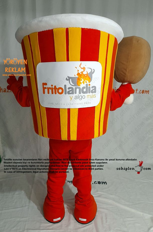 Tavuk Kovası Maskot Kostümü / Frito Landia USA maskot kostümü
