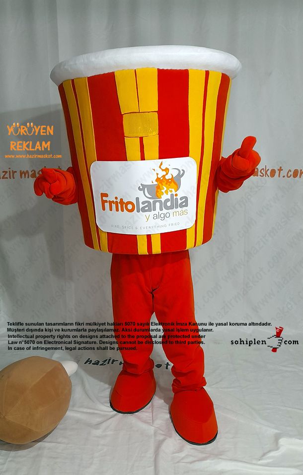 Tavuk Kovası Maskot Kostümü / Frito Landia USA maskot kostümü