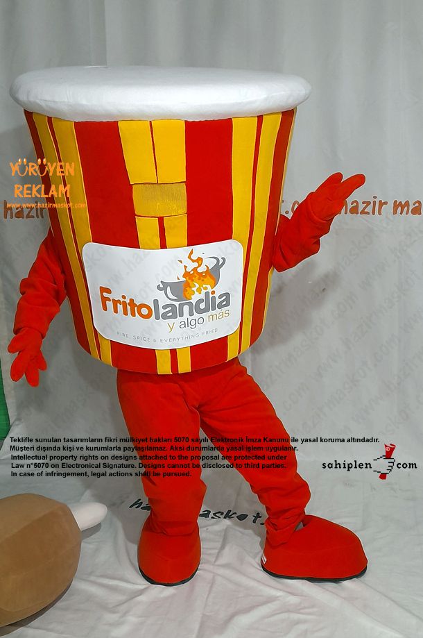 Tavuk Kovası Maskot Kostümü / Frito Landia USA maskot kostümü