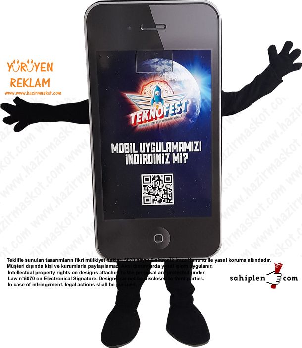 Teknofest Telefon Maskot Kostümü maskot kostümü
