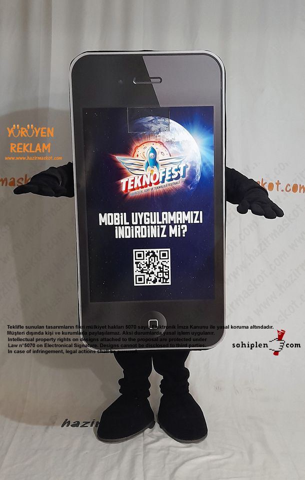 Teknofest Telefon Maskot Kostümü maskot kostümü