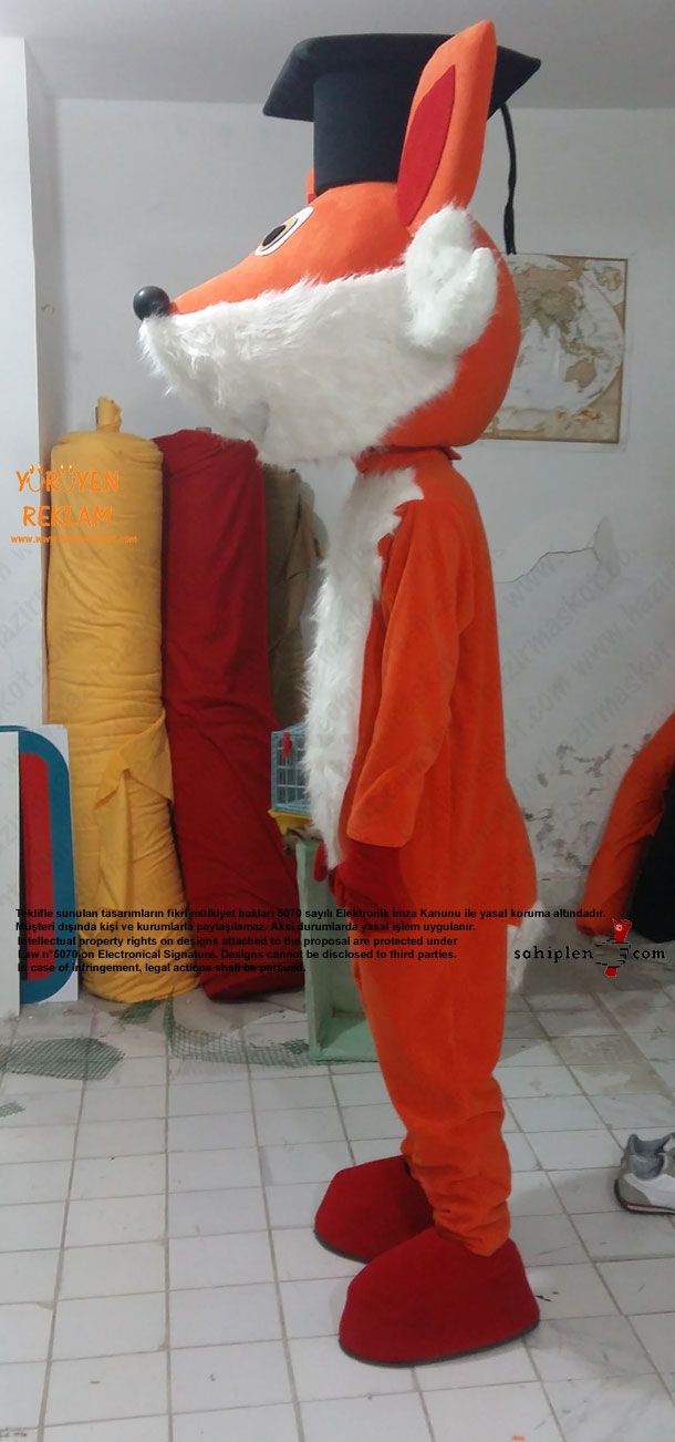 Tilki Maskot Kostümü / Uluslar Arası Kıbrıs Üniversitesi maskot kostümü