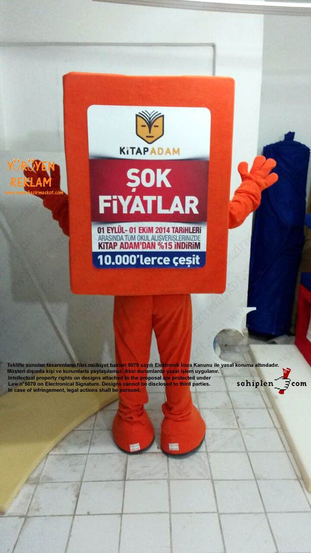 Kitap Adam Maskot maskot kostümü