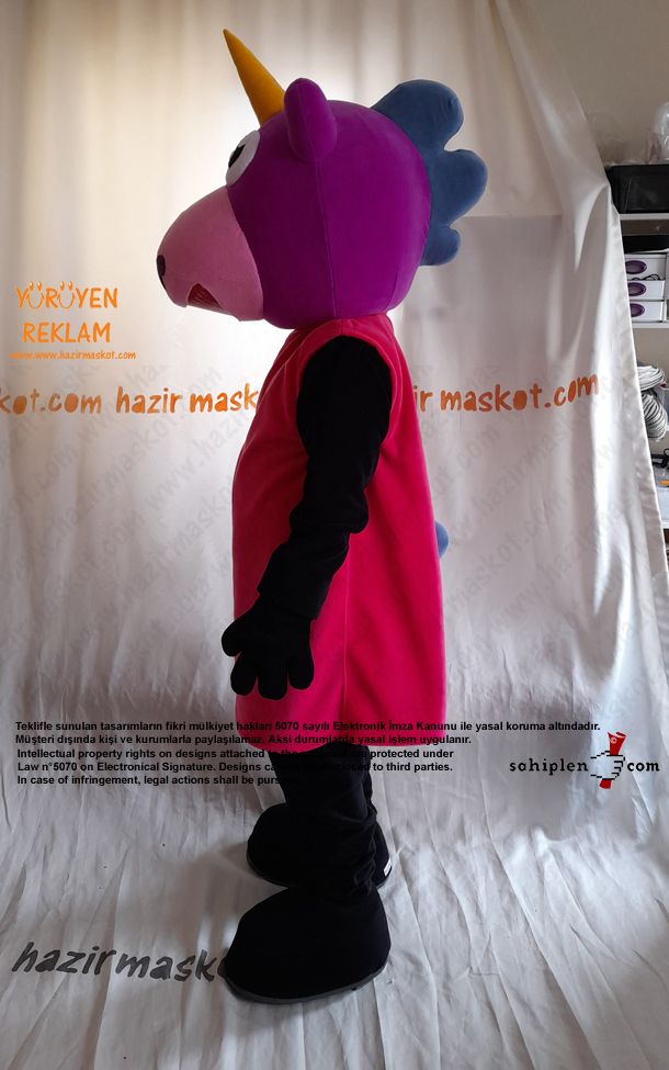 Tekboynuzlu At Maskot Kostümü / Unicorn Mascot Costume UK maskot kostümü