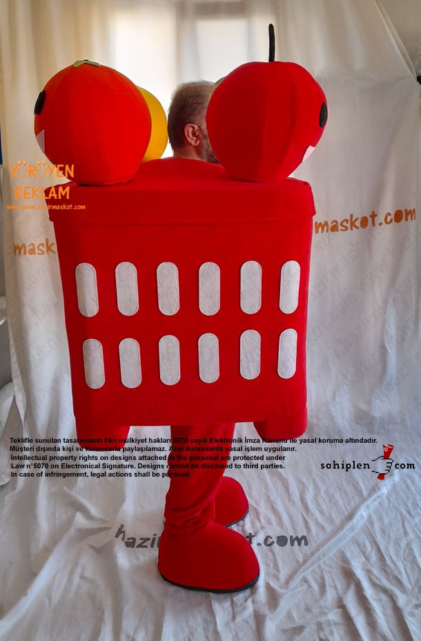 Üstün Big Box Meyve Kasası Maskot Kostümü maskot kostümü