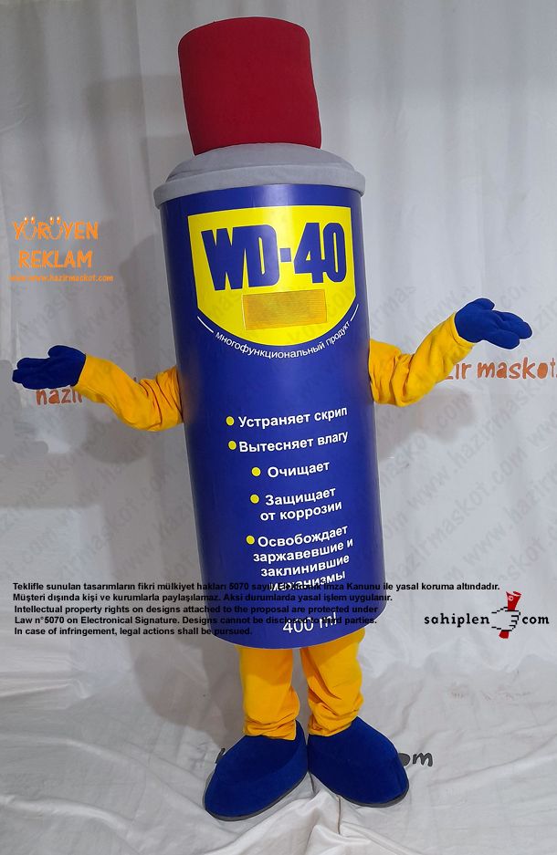 WD 40 Maskot Kostümü / Rusya maskot kostümü
