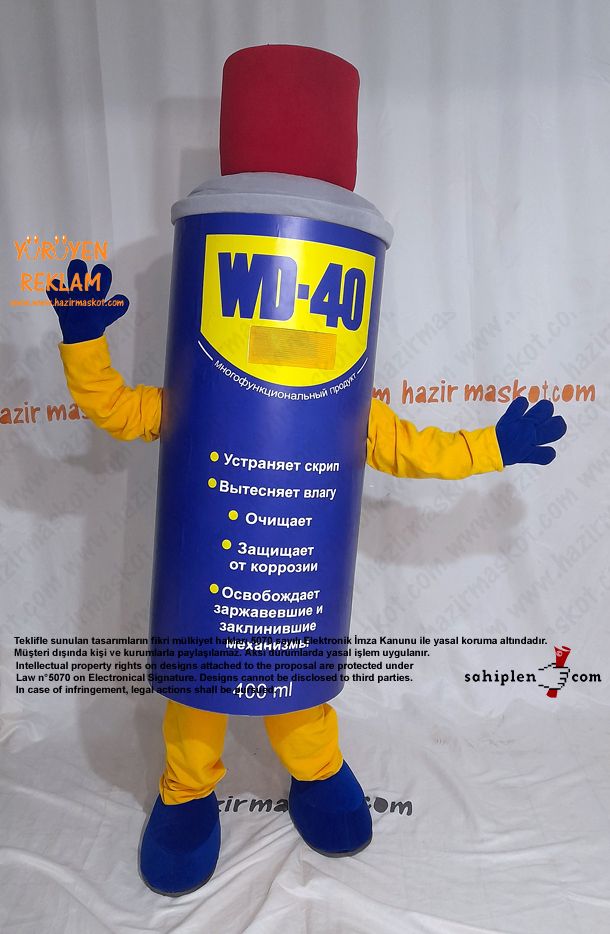 WD 40 Maskot Kostümü / Rusya maskot kostümü