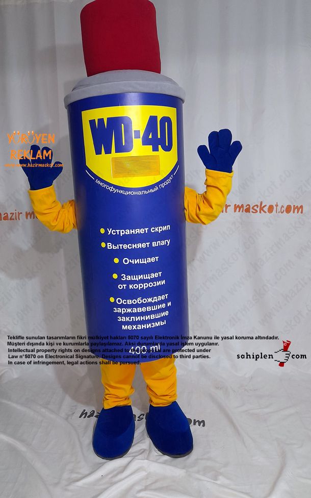WD 40 Maskot Kostümü / Rusya maskot kostümü