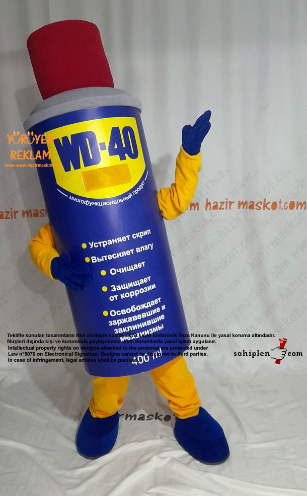 WD 40 Maskot Kostümü / Rusya maskot kostümü