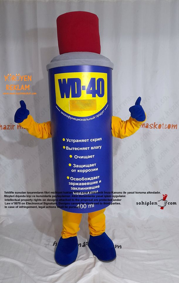 WD 40 Maskot Kostümü / Rusya maskot kostümü