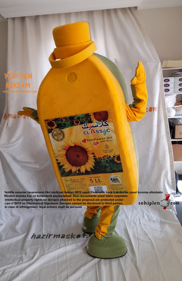 Zeytinyağı ve Ayçiçek Yağı Şişesi Maskot Kostümü / Irak maskot kostümü
