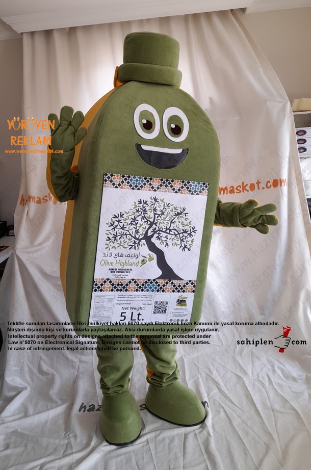 Zeytinyağı ve Ayçiçek Yağı Şişesi Maskot Kostümü / Irak maskot kostümü