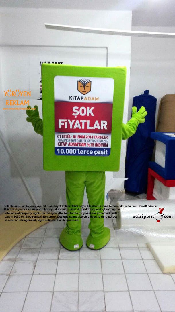Kitap Adam Maskot maskot kostümü