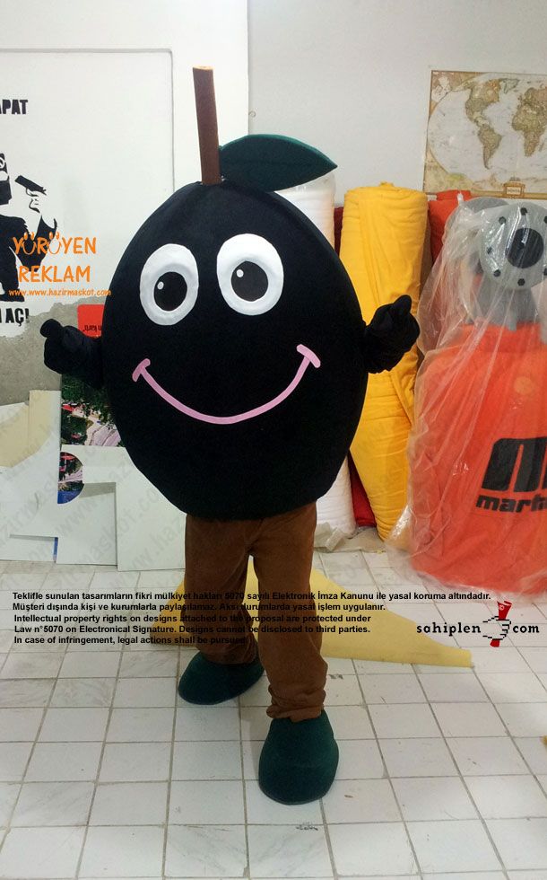 Zeytin maskot kostümü / Ezel zeytincilik maskot kostümü